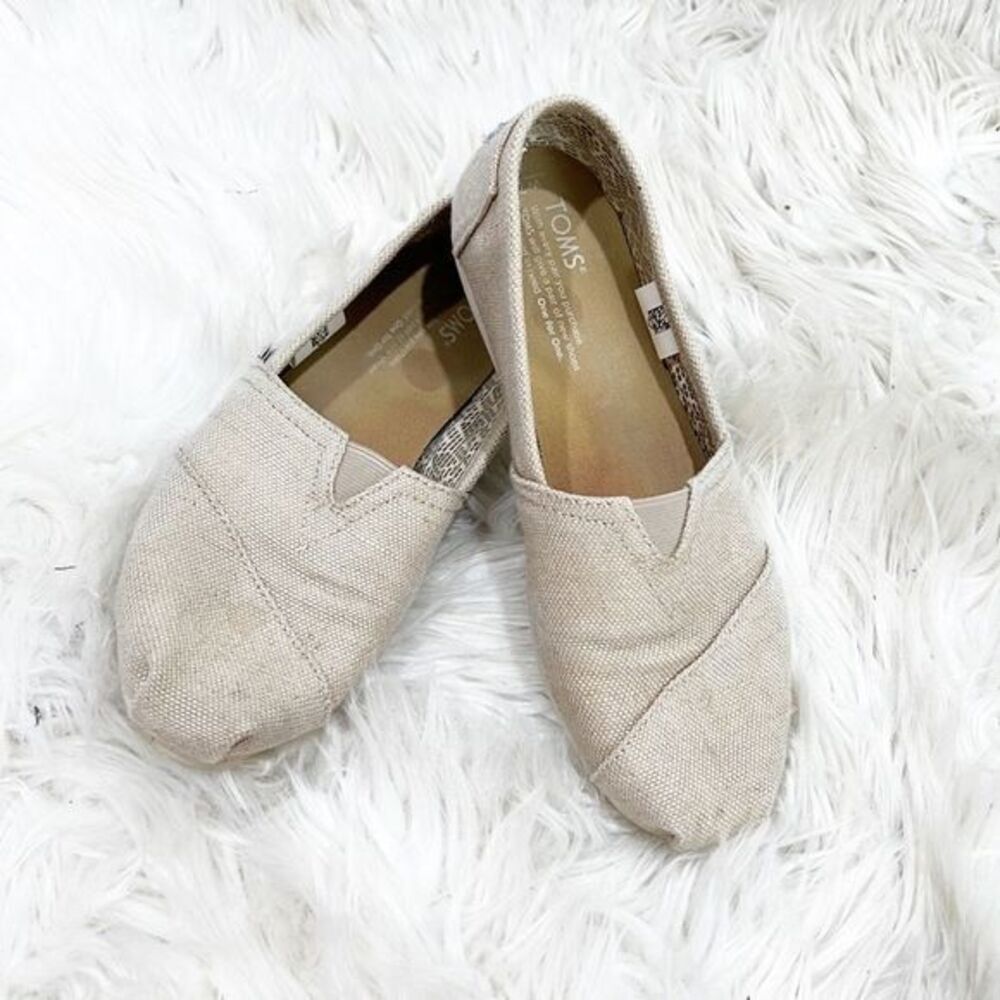 TOMS Alpargata natural metallic woven shoes women's 7